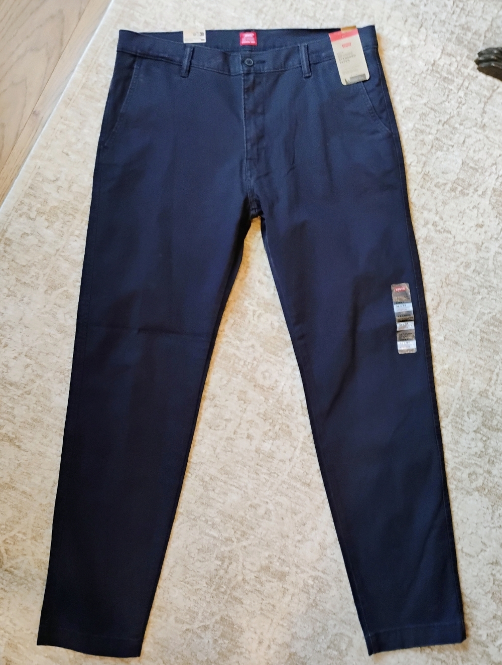 NWT 36x34 Levi's XX Chino Standard Taper Stretch Navy Blue Khaki Pants Tall NEW